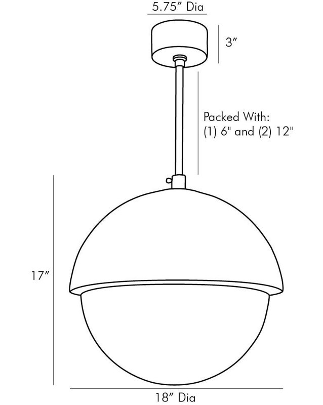 Underwood 3 - Light Chandelier, Bronze