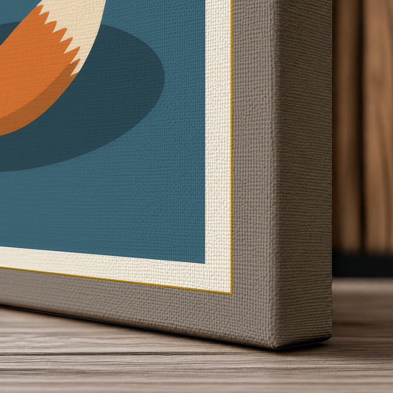 Fox Modern - Wrapped Canvas, 18x12 - 45.7 x 30.5 cm, Taupe Border