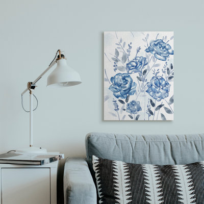 Fleurs de jardin abstraites bleues