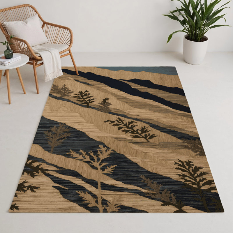 Tapis d'intérieur et d'extérieur brun Nature, Rectangle 5 pi x 7 pi