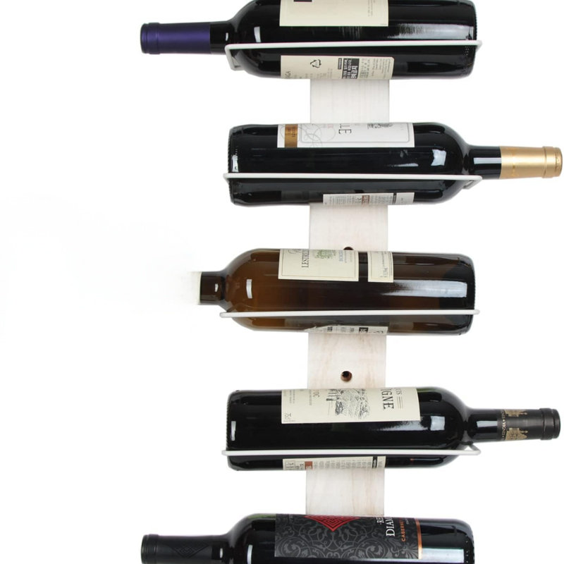 9 Bottle Wall Mount Wine Organizer, White