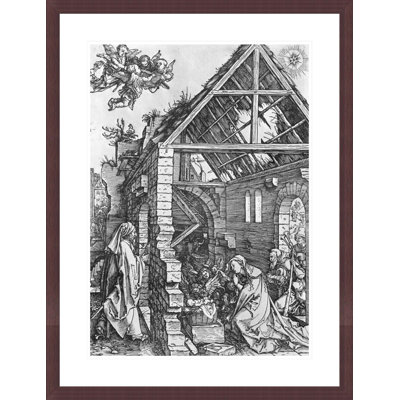 La Nativité de la série «La vie de la Vierge» par Albrecht Dürer - Estampe numérique encadrée