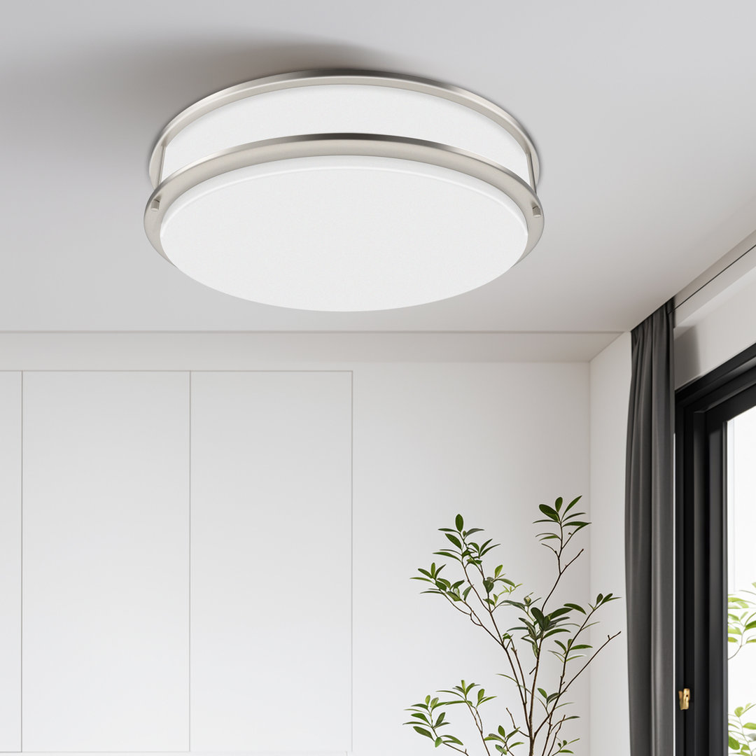 Montese 14-inch Double Ring CCT LED Flush Mount, 20w,1600 Lumen Ebern Designs