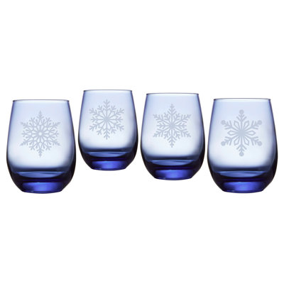 Paper Snowflake Assortment Stemless Wine Glass