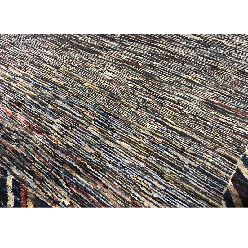 Hand-Knotted High-Quality Brown and Blue Area Rug