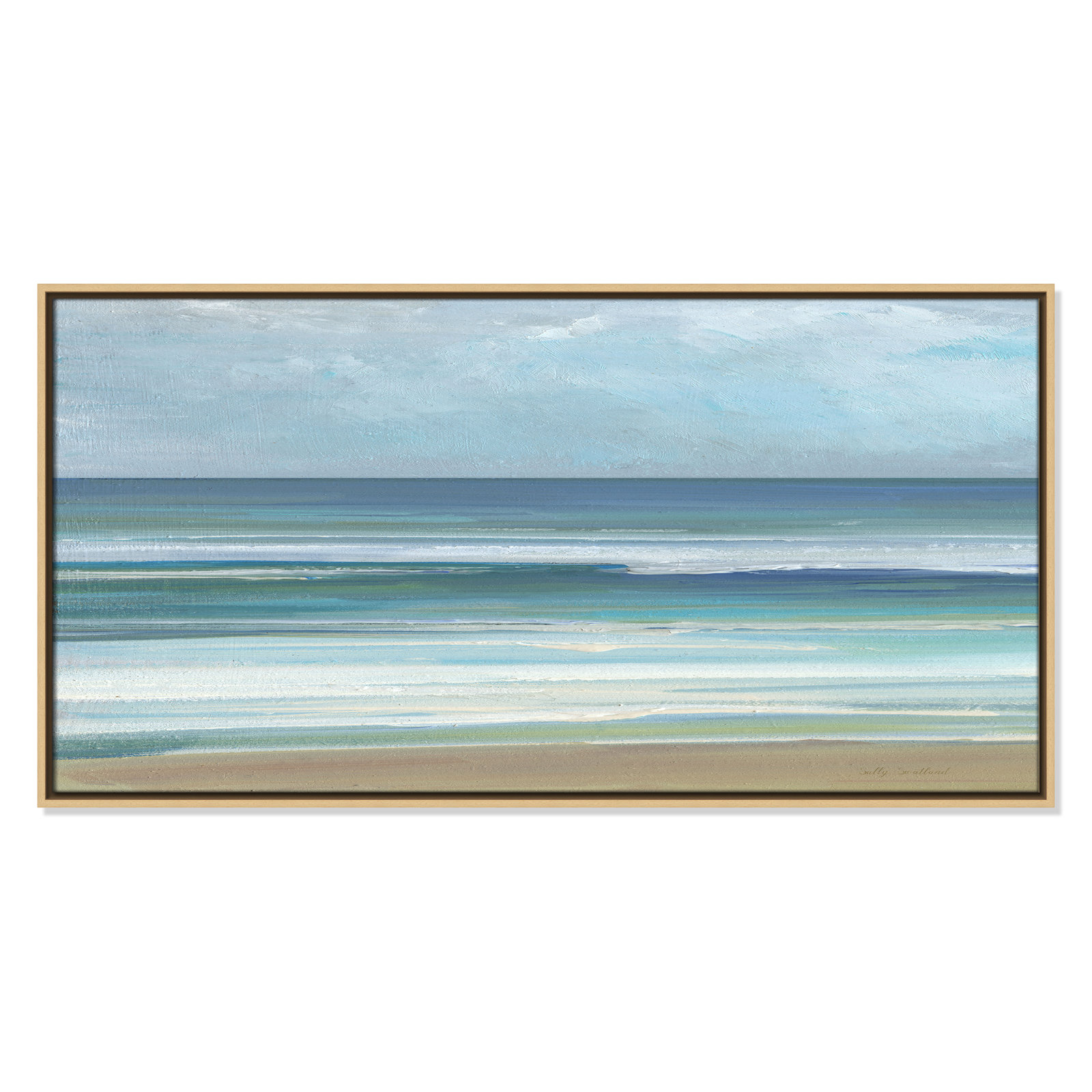 Gentle Waves I - Panorama Version Print by Sally Swatland, 21.5" H x 41.5" W, Natural