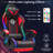 Hoffree LED Ergonomic Gaming Chair with Bluetooth Speakers and Vibration Lumbar Pillow-72855614