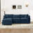 105" 3-seater Sofa L Shaped Sectional Couch Chenille Upholstery Sofa With Ottoman For Living Room And Office-1133387572