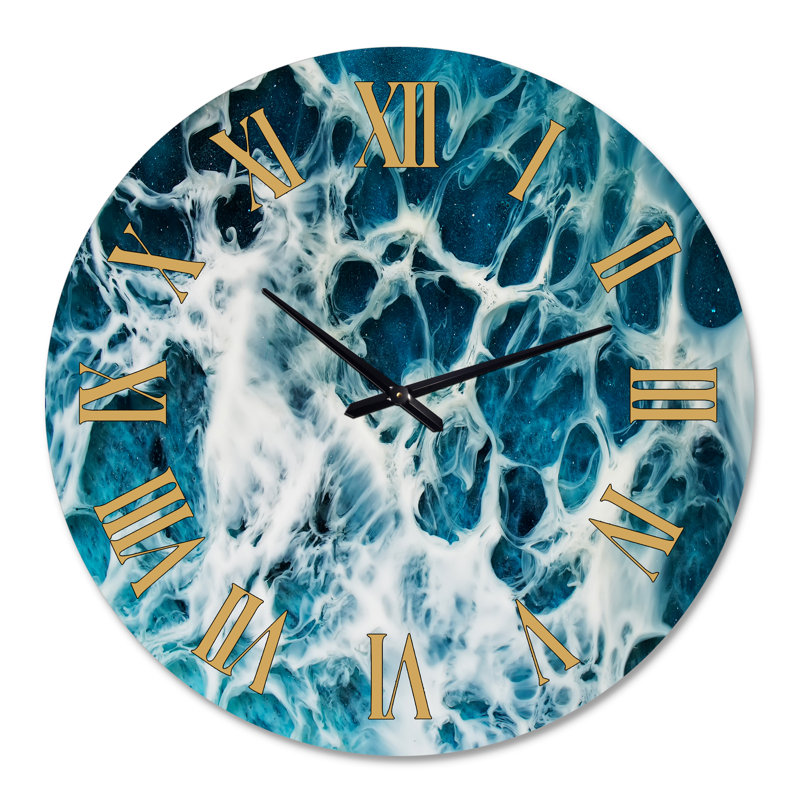 Waves Epoxy ResIn Art IV - Horloge murale moderne, Grand