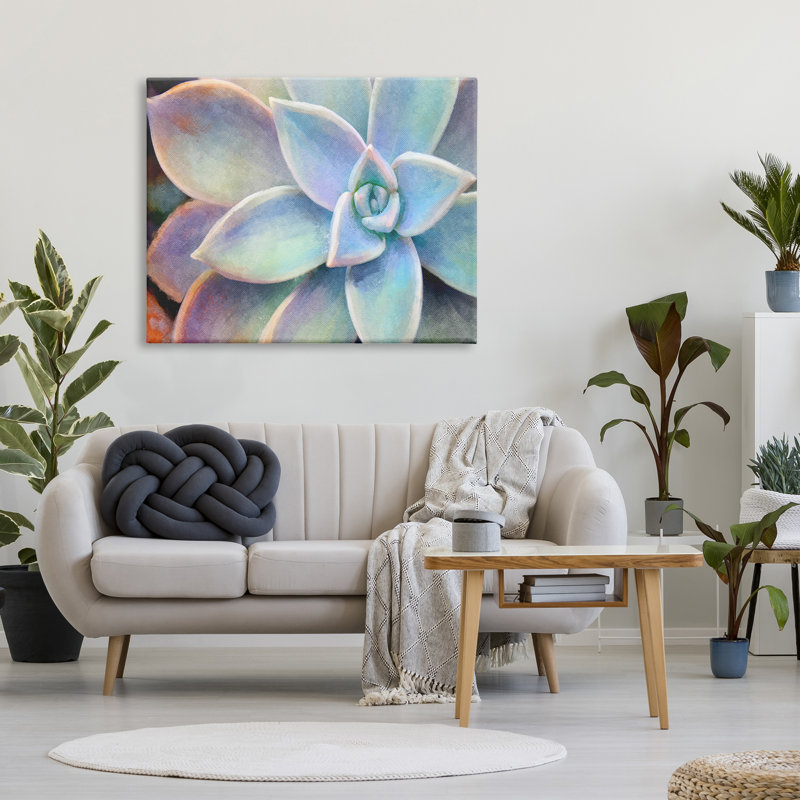 Succulent Plant Vibrant Bloom, peinture, Toile tendue, L 36 po x H 48 po