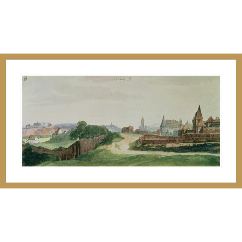 «View of Nurberg» par Albrecht Dürer, impression giclée sur cadre, H 23,1 po x l 41,5 po