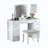 Contemporary Style 1Pc Vanity Set 3Mm Mirror Led Lights Storage Drawers Wooden Glides White Finish Stool Included Bedroom Furniture
