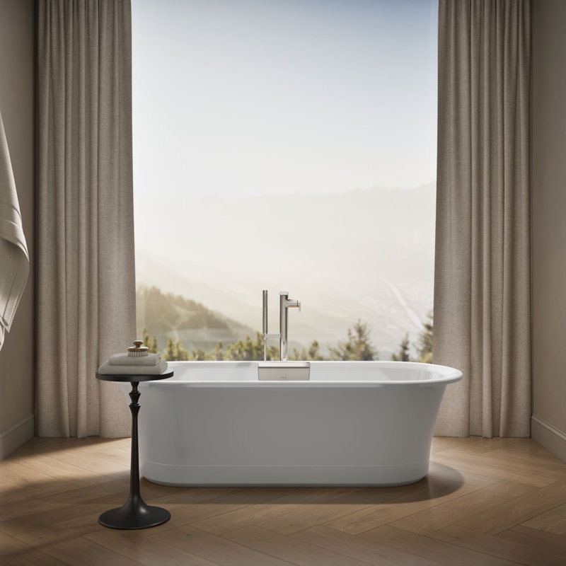 Volute 70-7/8 In. X 30-3/8 In. Freestanding Bath With Base
