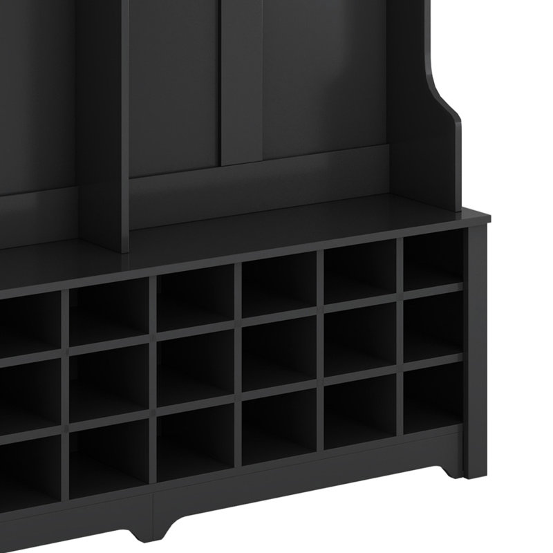 Portemanteau multifonctionnel de style moderne 60 po avec vestibule et 24 compartiments à chaussures