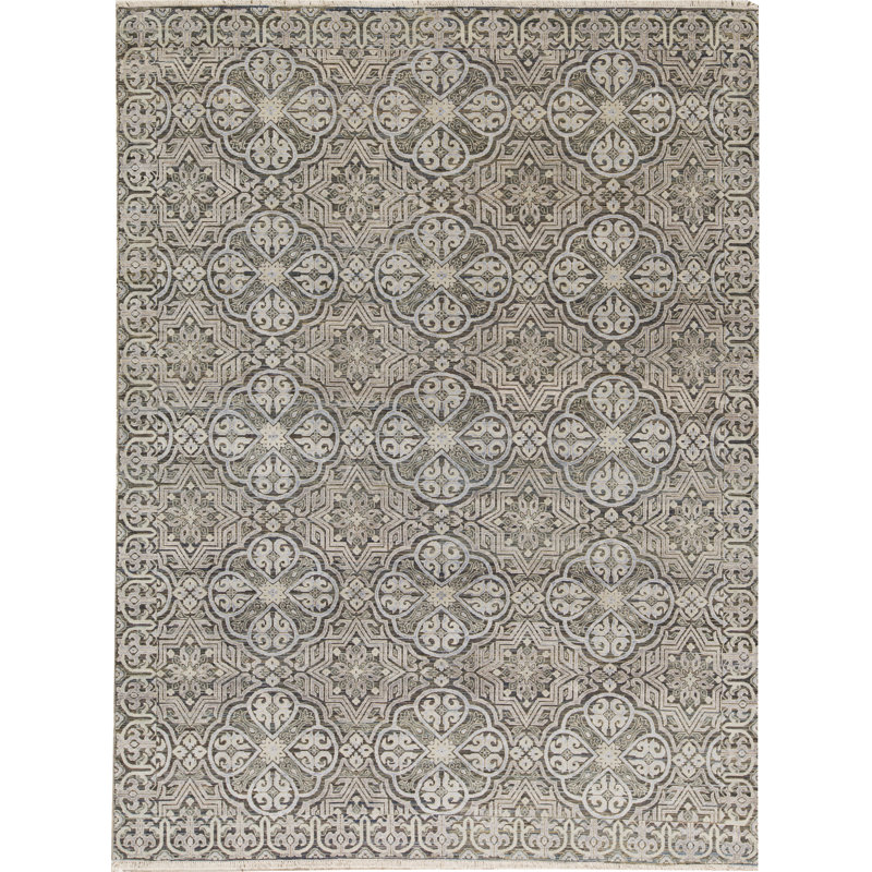 Geometric Area Rug in Charcoal