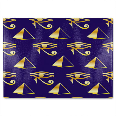 Pyramid & Eye Of Horus Glass Chopping Board