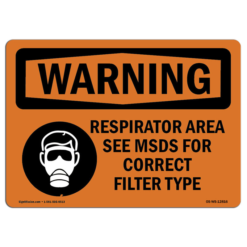 Zone du respirateur Voir la fiche signalétique pour le bon filtre, H 12 po x l 18 po x P 0,1 po