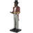 Katsumasa Resin Tall Waiter Monkey Sculpture With Gold Accent And Square Base