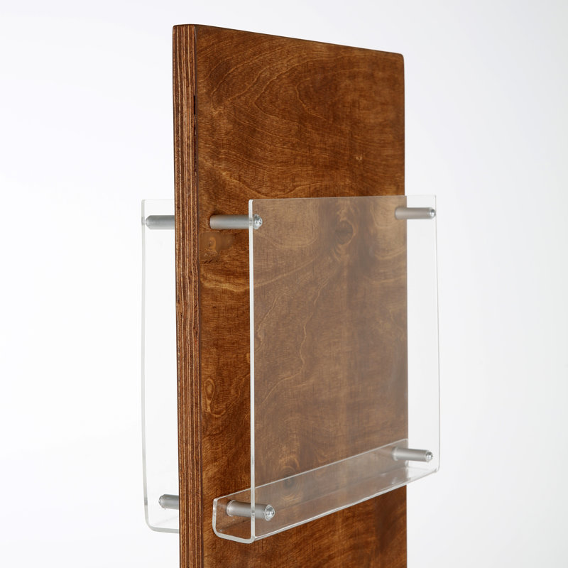 MT Displays 58.07'' H Pamplet Rack, Dark Wood Black