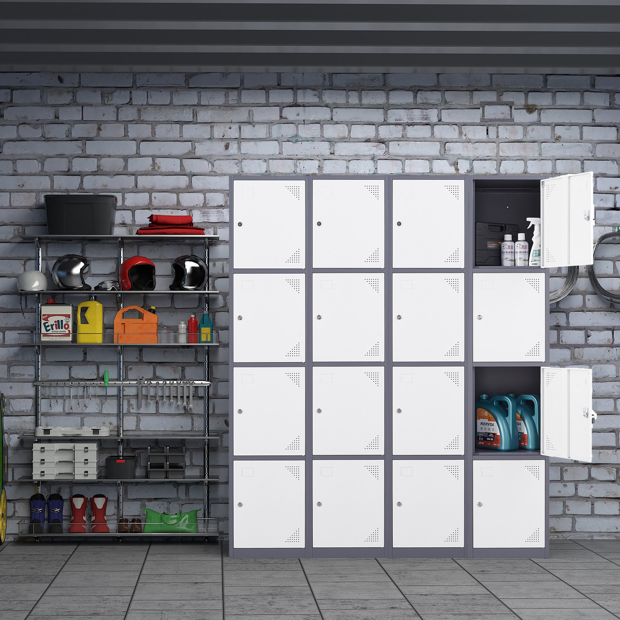 Dsarui Metal 4 Door Lockers-white & Reviews | Wayfair