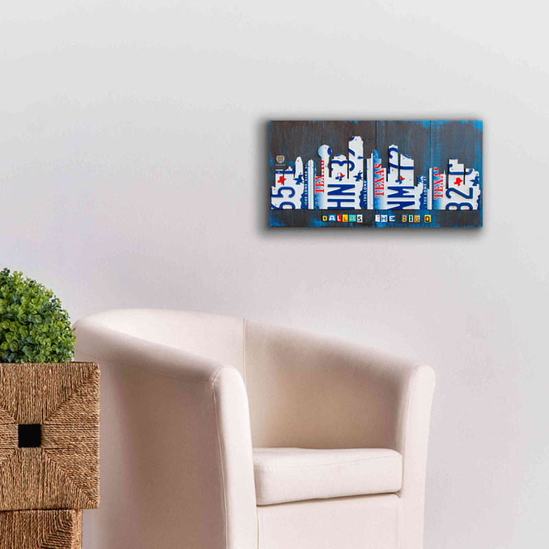 «Dallas Skyline» par Design Turnpike, H 12 po x l 24 po x P 0,75 po