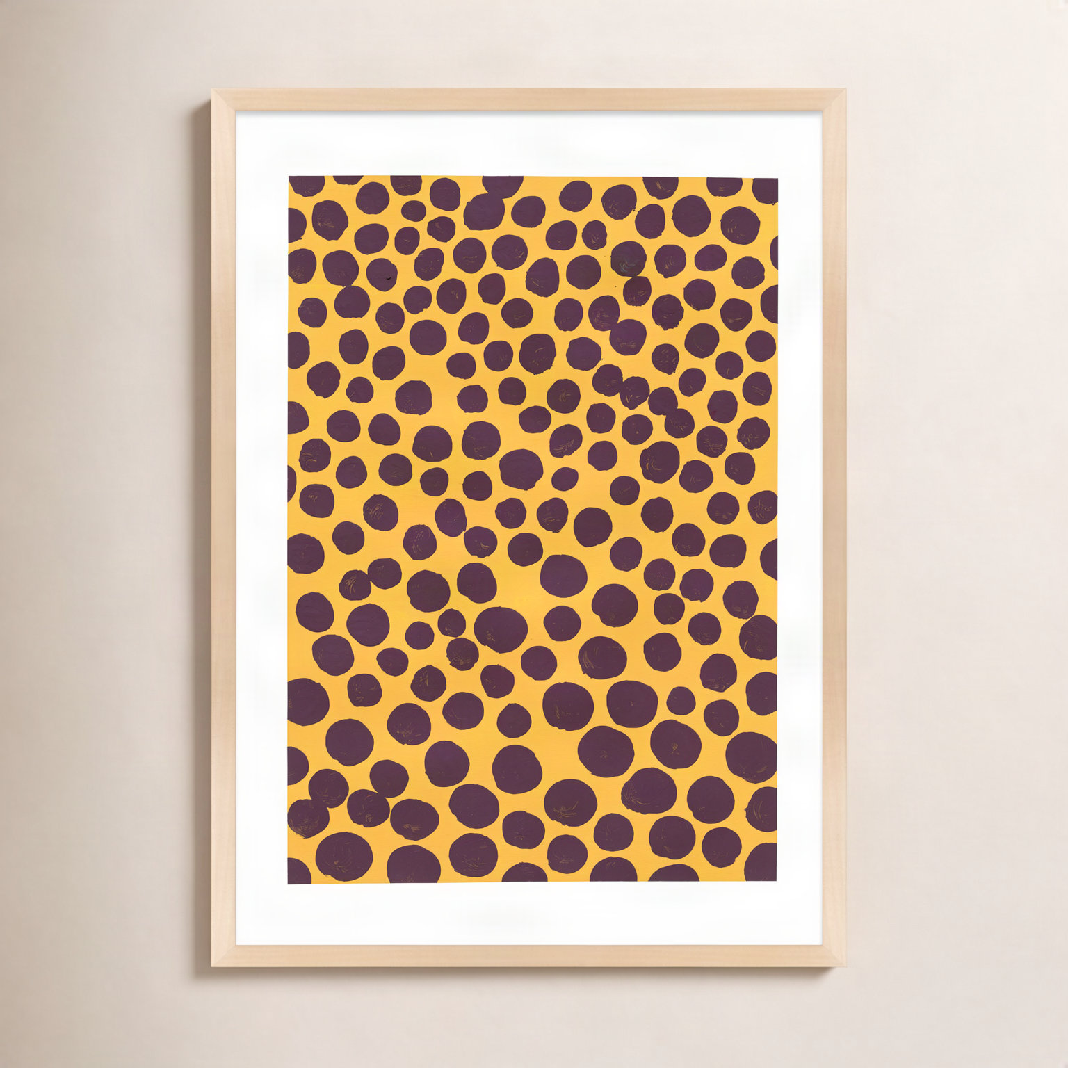Navi " Maroon on Pumpkin " Painting by Michela Sorrentino, 25" H x 17.5" W x 1.25" D, Brown