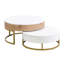 Tables basses gigognes modernes à plateau relevable avec 2 tiroirs blanc et naturel