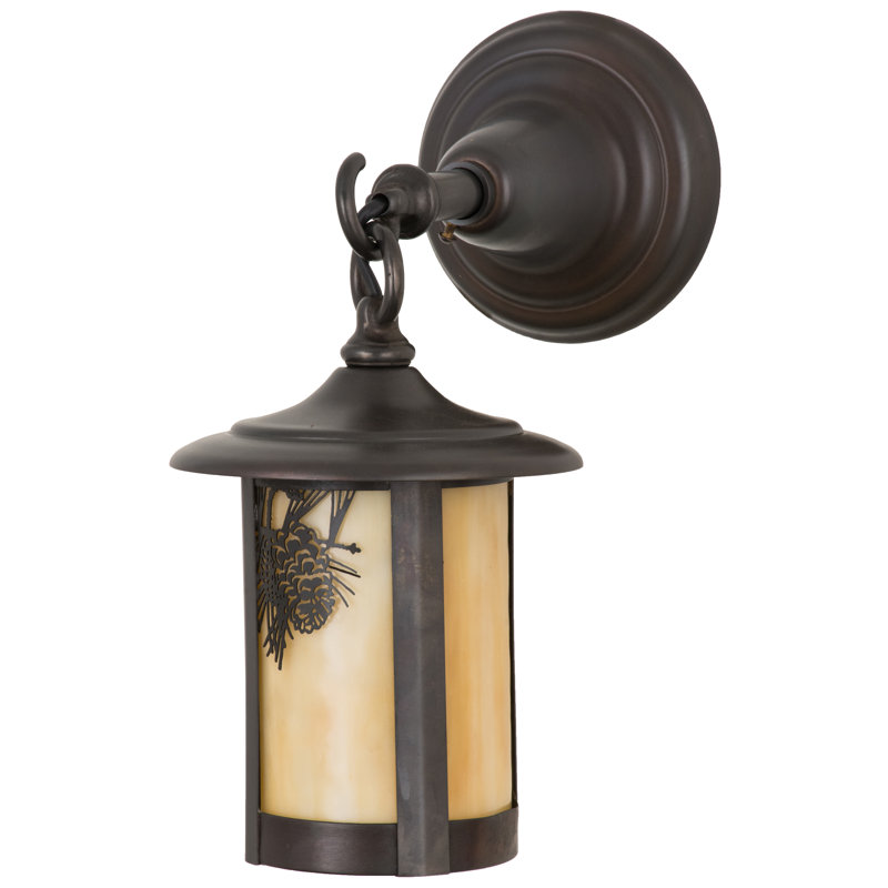 1 - Light Outdoor Wall Lantern, 12.5" H x 6" W x 10" D