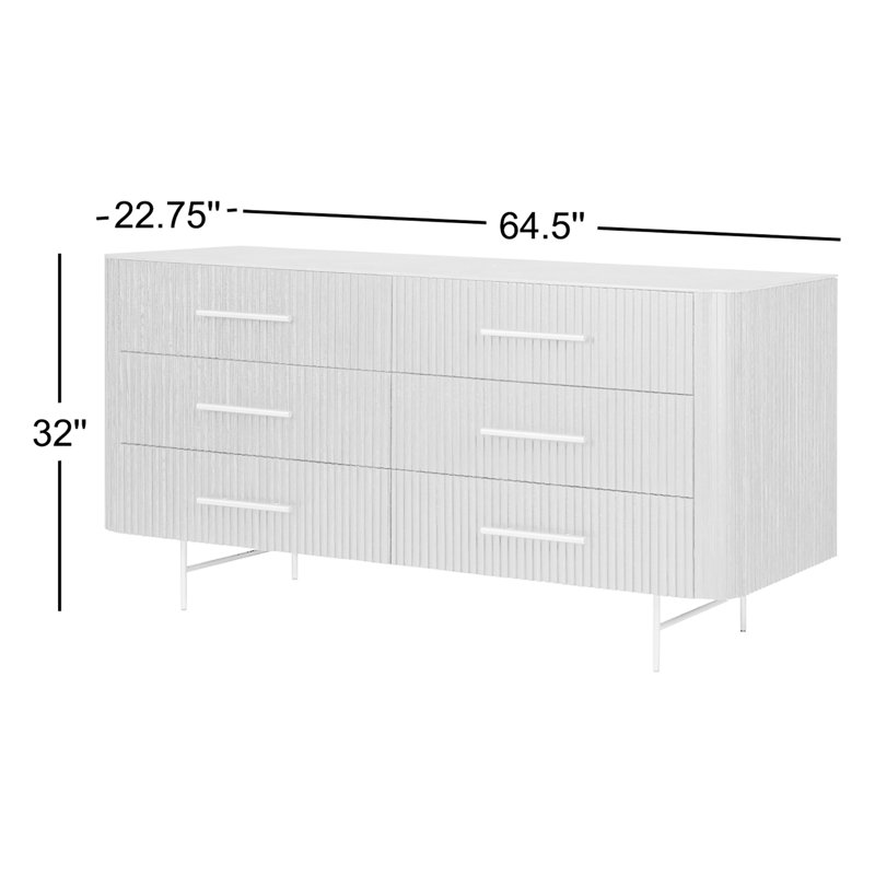 Fletcher 6 - Drawer Dresser, Distressed Black