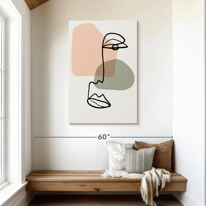 Leisha Abstract Line Face, 45" H x 30" W