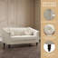 Canapé deux places Chesterfield 2 places en flanelle blanche de 152 cm (60 po), capitonné, avec garniture cloutée, structure en bois massif et mousse à mémoire de forme haute densité.