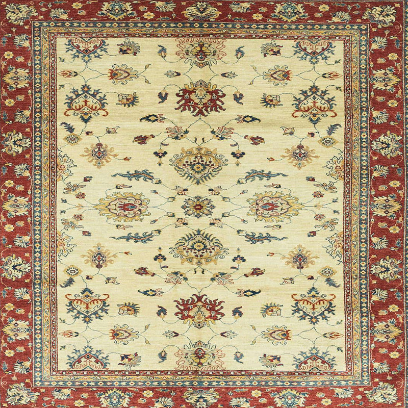 Tapis multicolore à motif abstrait Abd-Ulmoeen, Carré 6 pi