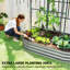 Lit de jardin surélevé galvanisé 5 x 3 x 6 pi avec treillis, argent