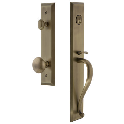 Fifth Avenue Handleset with Single Cylinder Deadbolt and Door Knob and Rosette