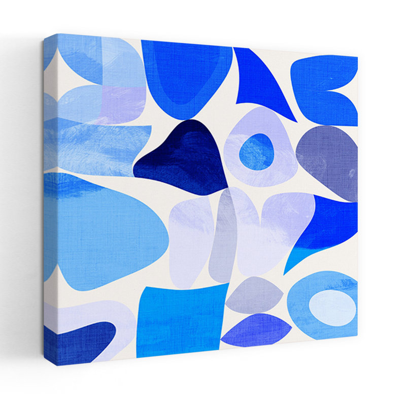 Art contemporain abstrait géométrique coloré, H 18 po x l 18 po
