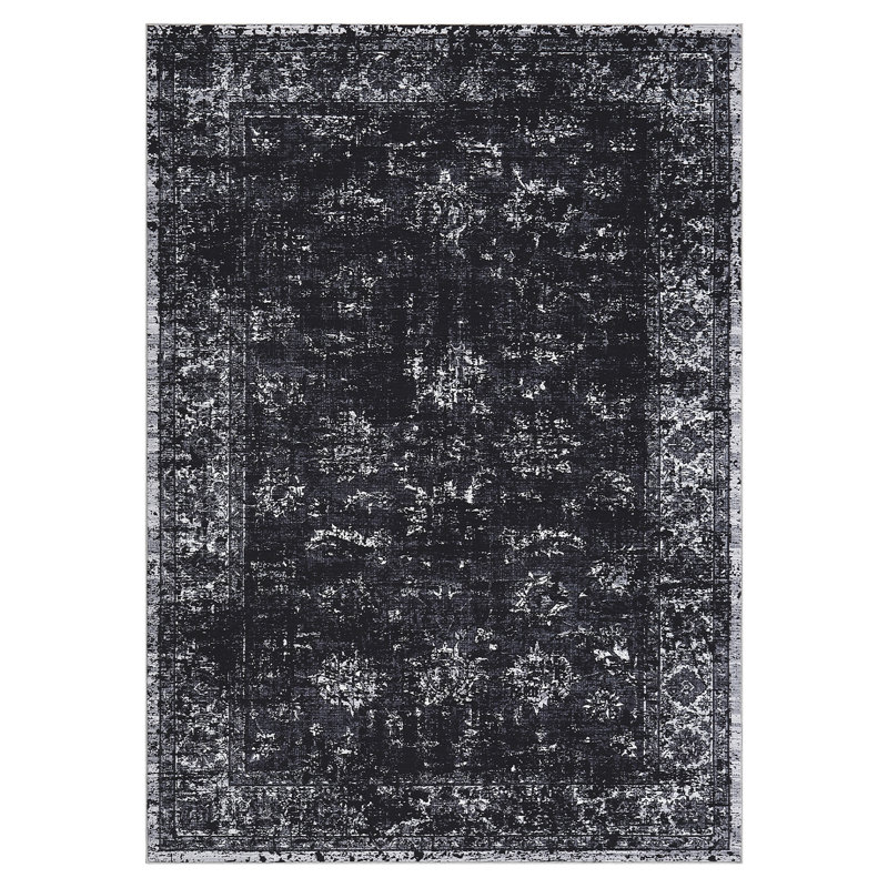 Vintage Area Rug Machine Washable Foldable Rug with Non Slip Carpet for Living Room Bedroom Dining Room, Rectangle 9' x 12'