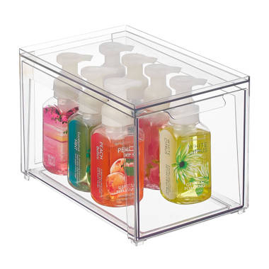 mDesign Open Front Stackable Plastic Food Storage Organizer Bin, 2 Pack -  7.75 x 15 x 6.25, Clear