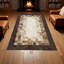 Tapis en cuir de vache ombré, tapis en patchwork de cuir brun et beige, tapis en cuir fait à la main moderne, taille personnalisée disponible_8,83 po x 12 pi-2116911059