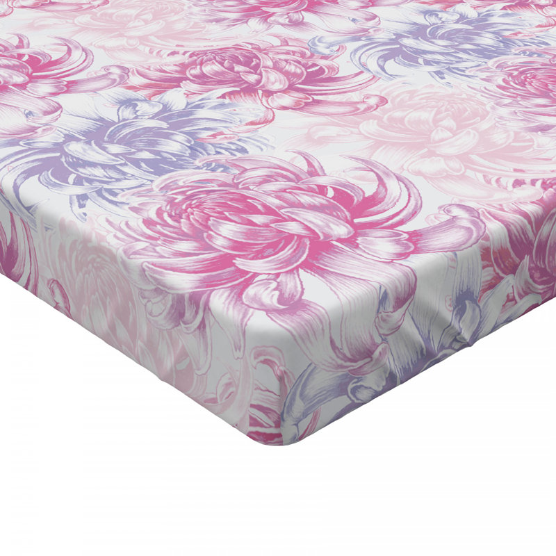 Microfiber Floral Fitted Sheet, Queen Fitted Sheet