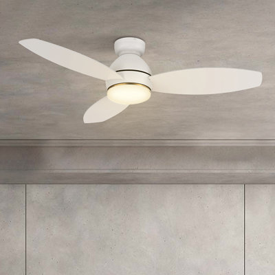 Ventilateur de plafond intelligent encastré à 3 pales 48 "avec lumière