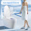 Toilette intelligente une pièce avec bidet, chasse d'eau automatique, siège chauffant et télécommande