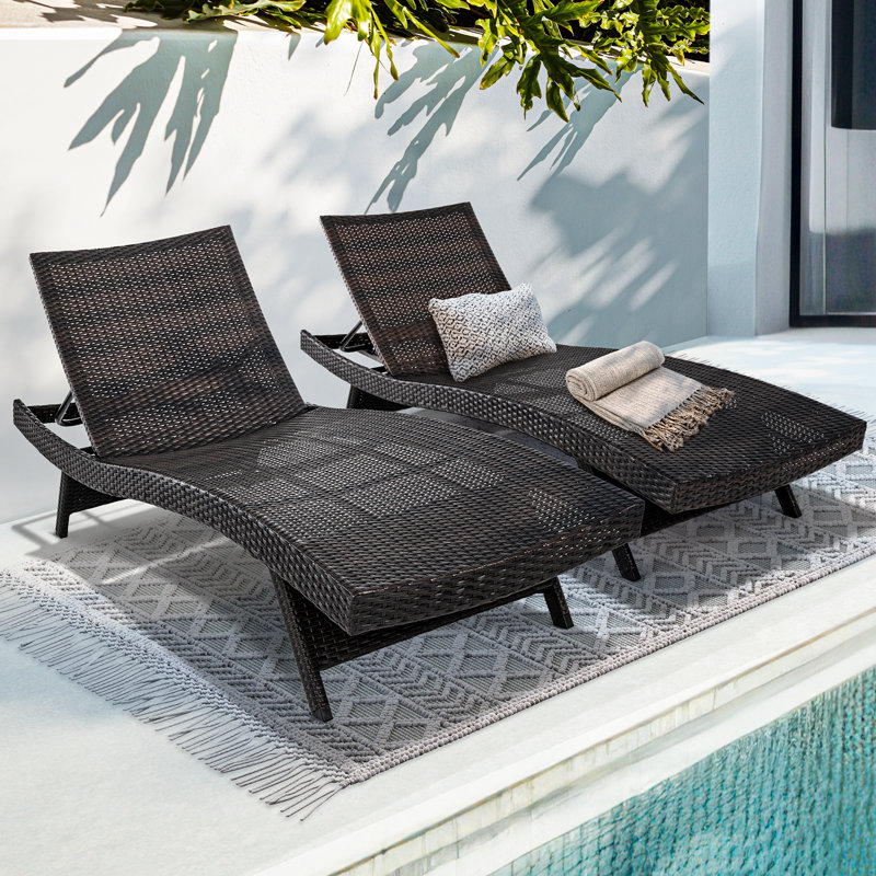 Méridienne de piscine et chaise longue d'extérieur Katalina , Noir