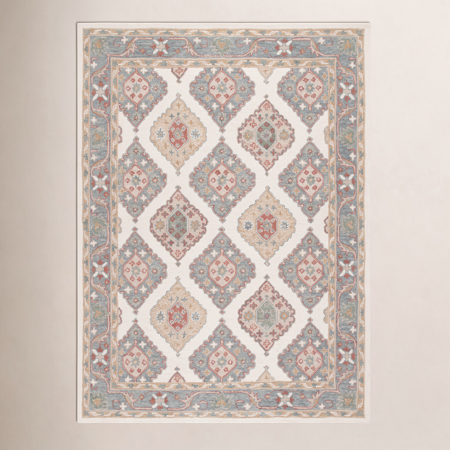 Gray Ivory Hand-Tufted Wool Rug, Rectangle 8' x 10'