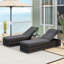Chaise longue 1 pièce avec dossier à 4 niveaux Coussin de siège robuste en métal gris
