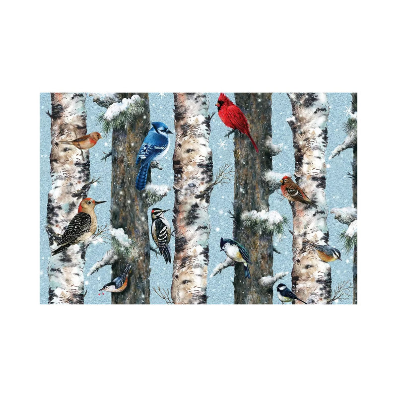 «Songbirds in the Forest» - impression sur toile tendue, H 12 po x l 18 po x 1,5 po