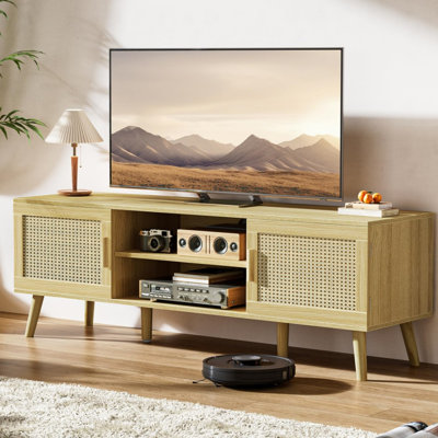 Boho TV Stand for 65 Inch TV, Entertainment Center