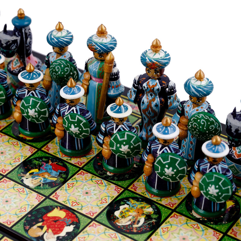 Jeu d'échecs en bois laqué Monona Tadjikistan Stratège