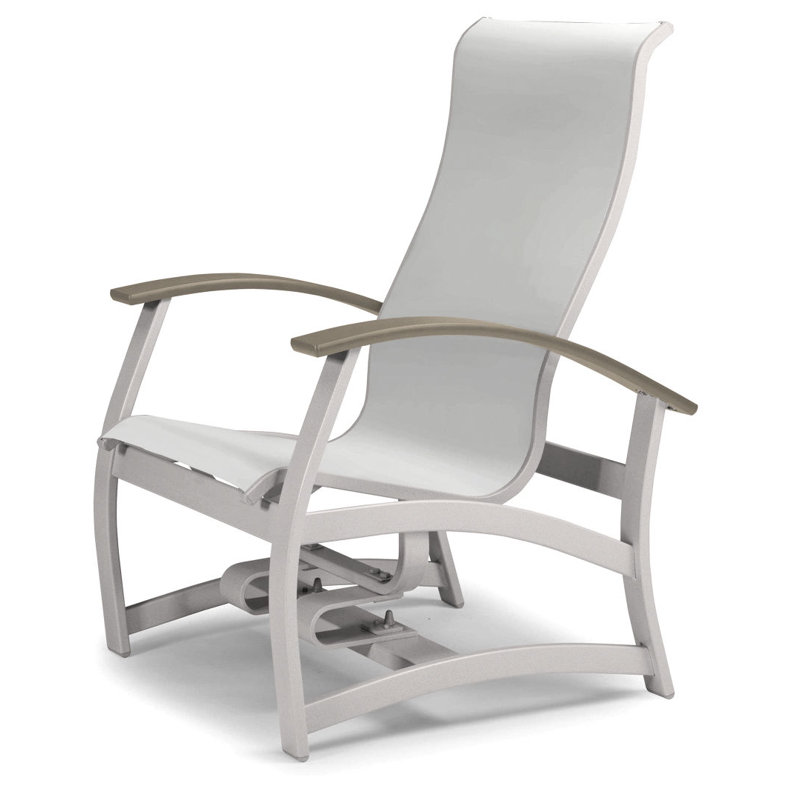Askar Swivel Powder Coated Aluminum Outdoor Lounge Chair, White 6D Sunbrella®, Desert P60, Gloss White