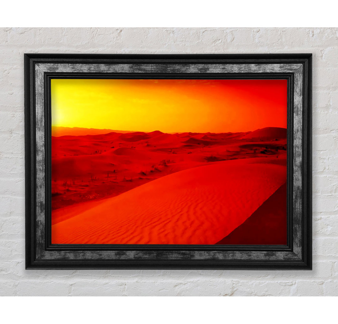 Atemberaubende Orange Sun Blaze Ocean - Single Picture Frame Kunstdrucke