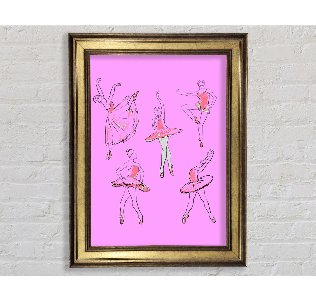 Pink White Ballerina 2 - Bilderrahmen Kunstdrucke